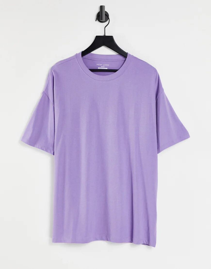 New Look organic cotton oversized t-shirt in purple  Purple