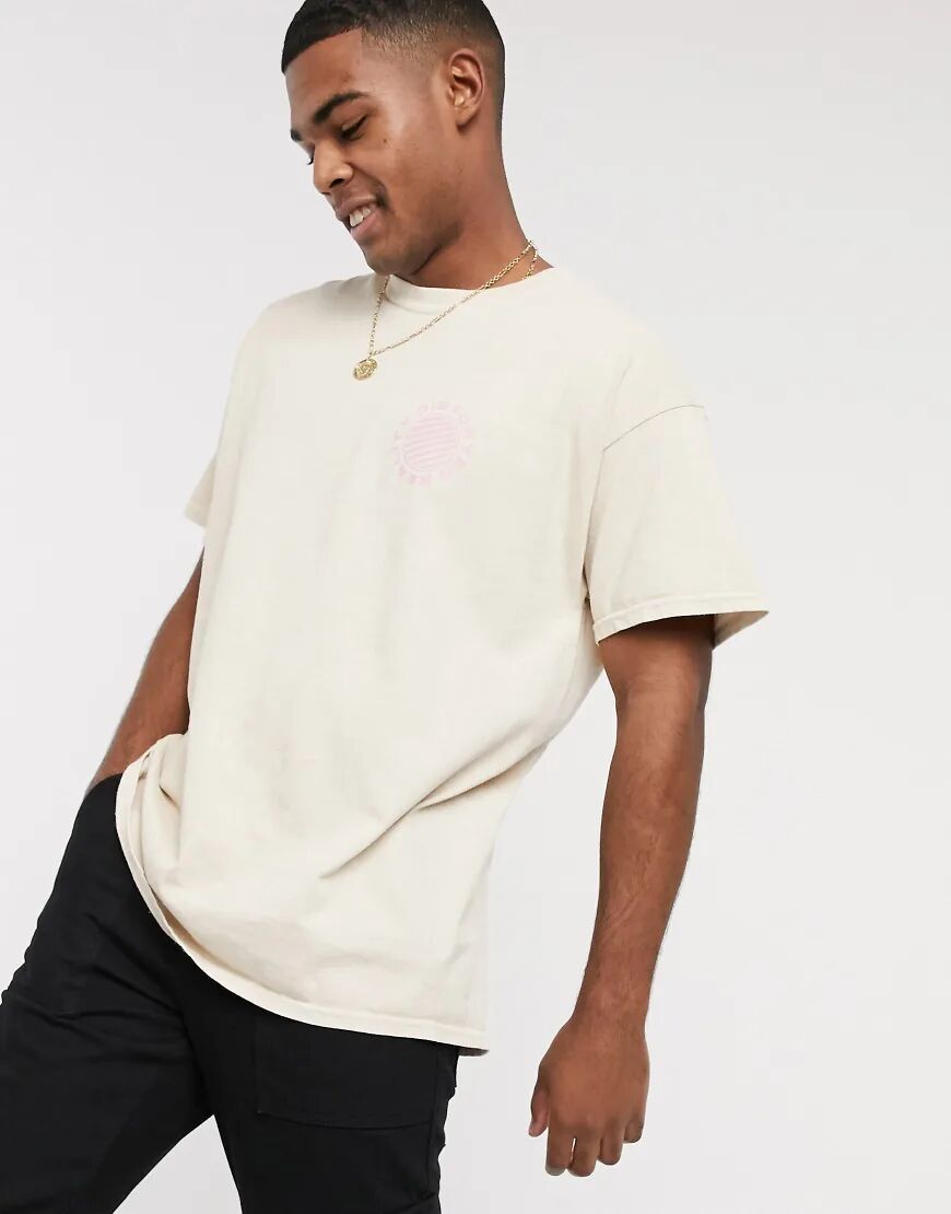 New Look oversized destorted over dyed t-shirt in pink  Pink