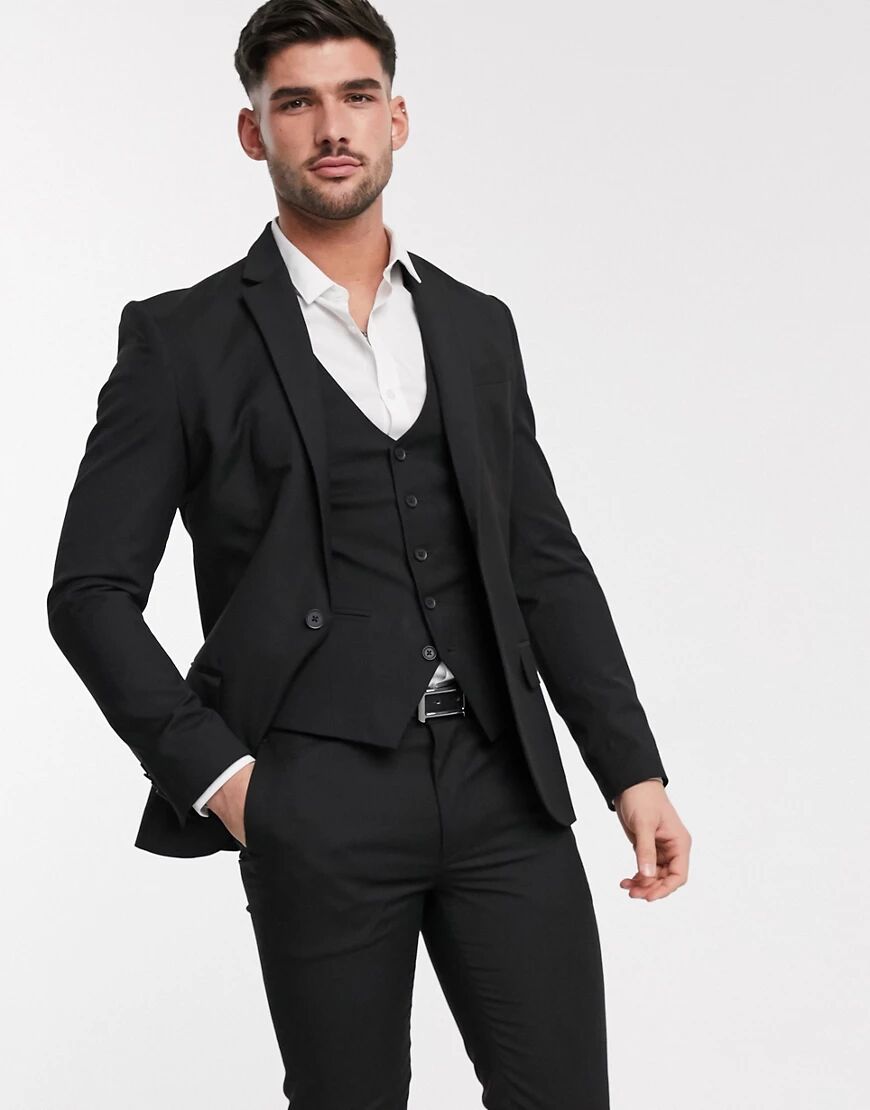 New Look skinny suit jacket in black  Black