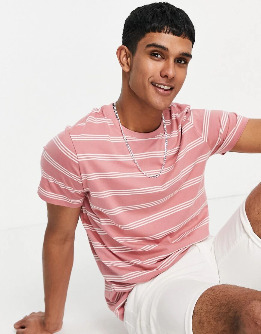 New Look striped t-shirt in pink  Pink