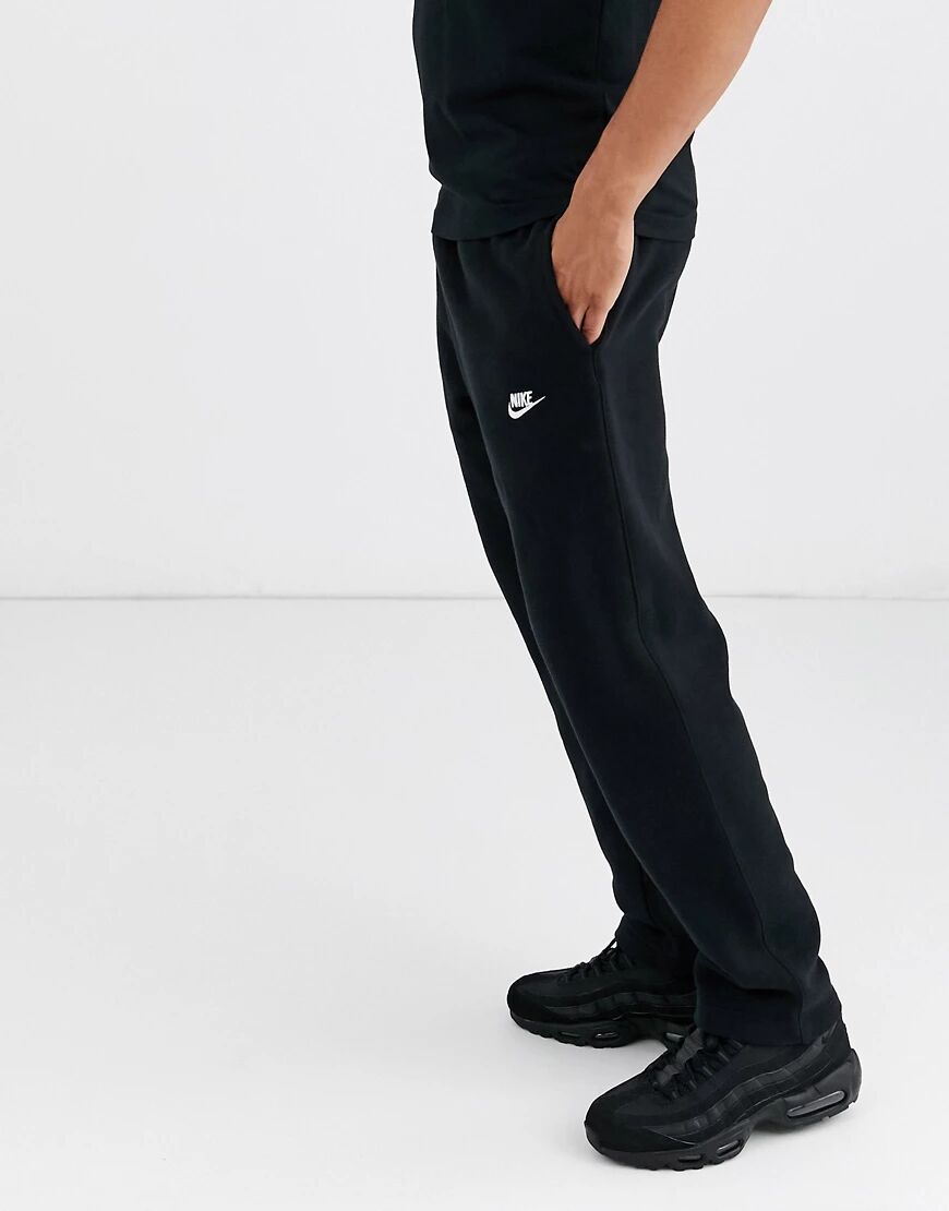 Nike Club fleece straight fit joggers in black  Black