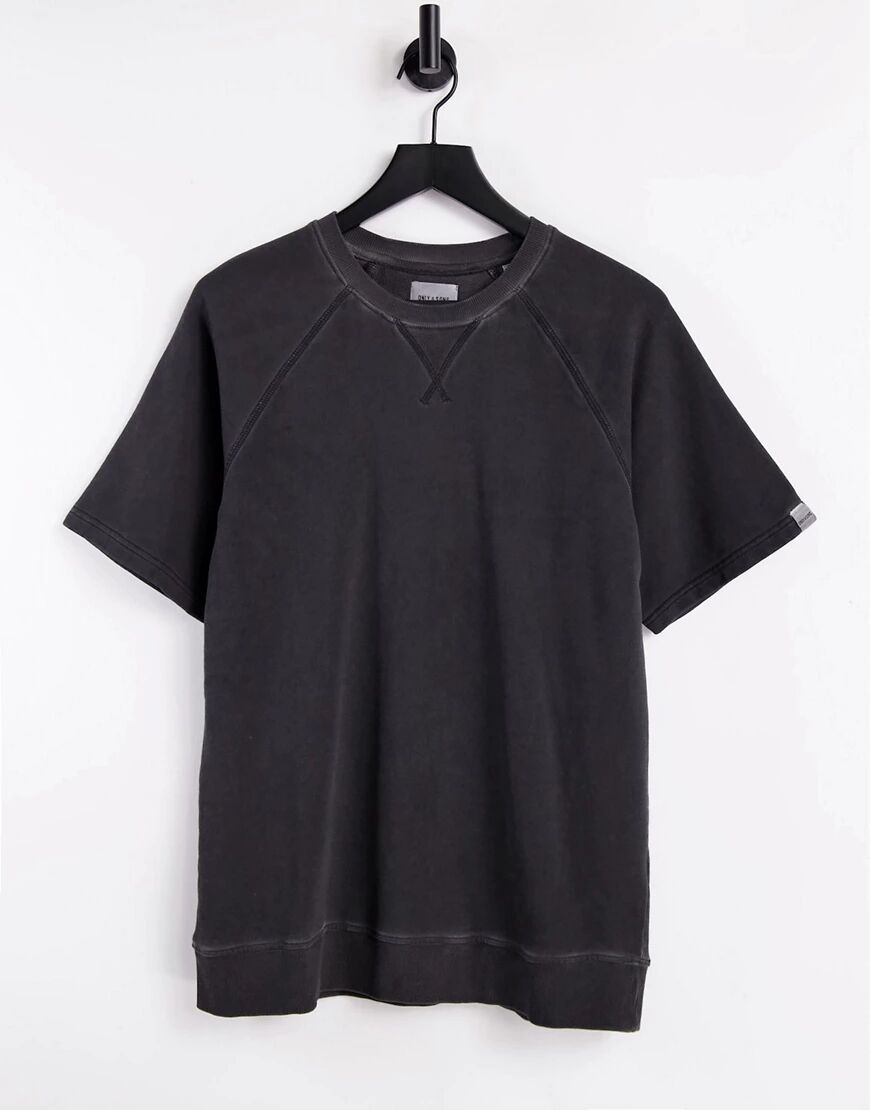 Only & Sons organic cotton co-ord regular short sleeved washed sweat in black  Black