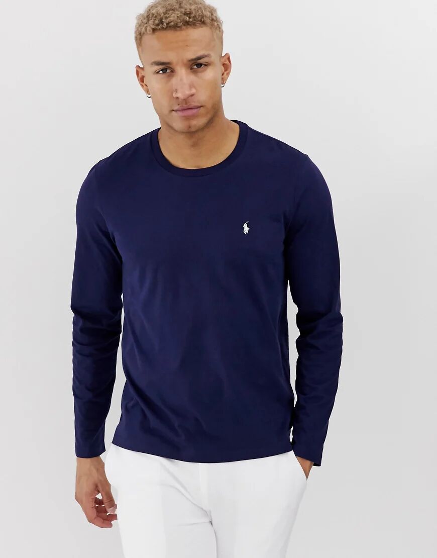 Polo Ralph Lauren long sleeve soft cotton top in navy  Navy