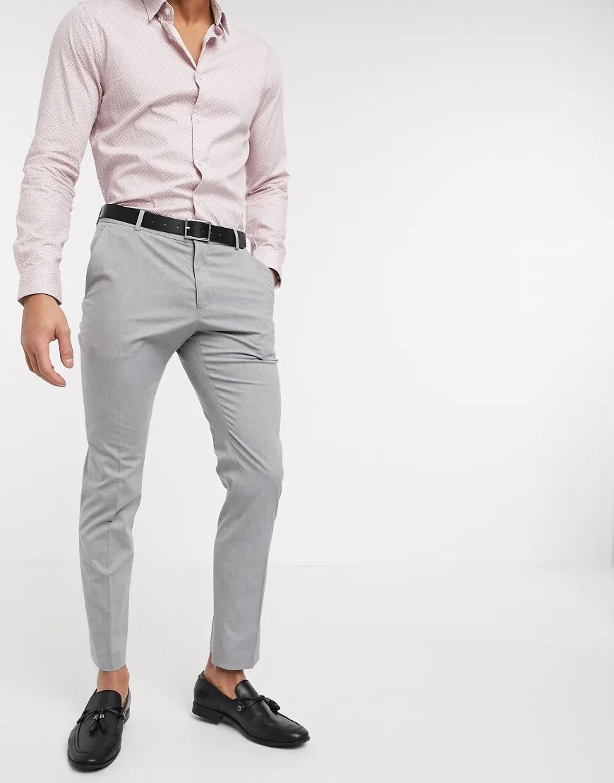 Selected Homme suit trouser with stretch in slim fit light grey  Grey