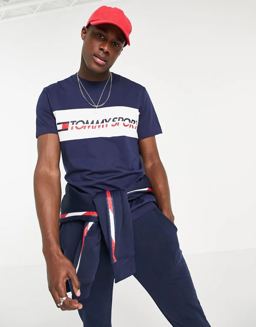 Tommy Hilfiger Sport logo driver t-shirt-Navy  Navy