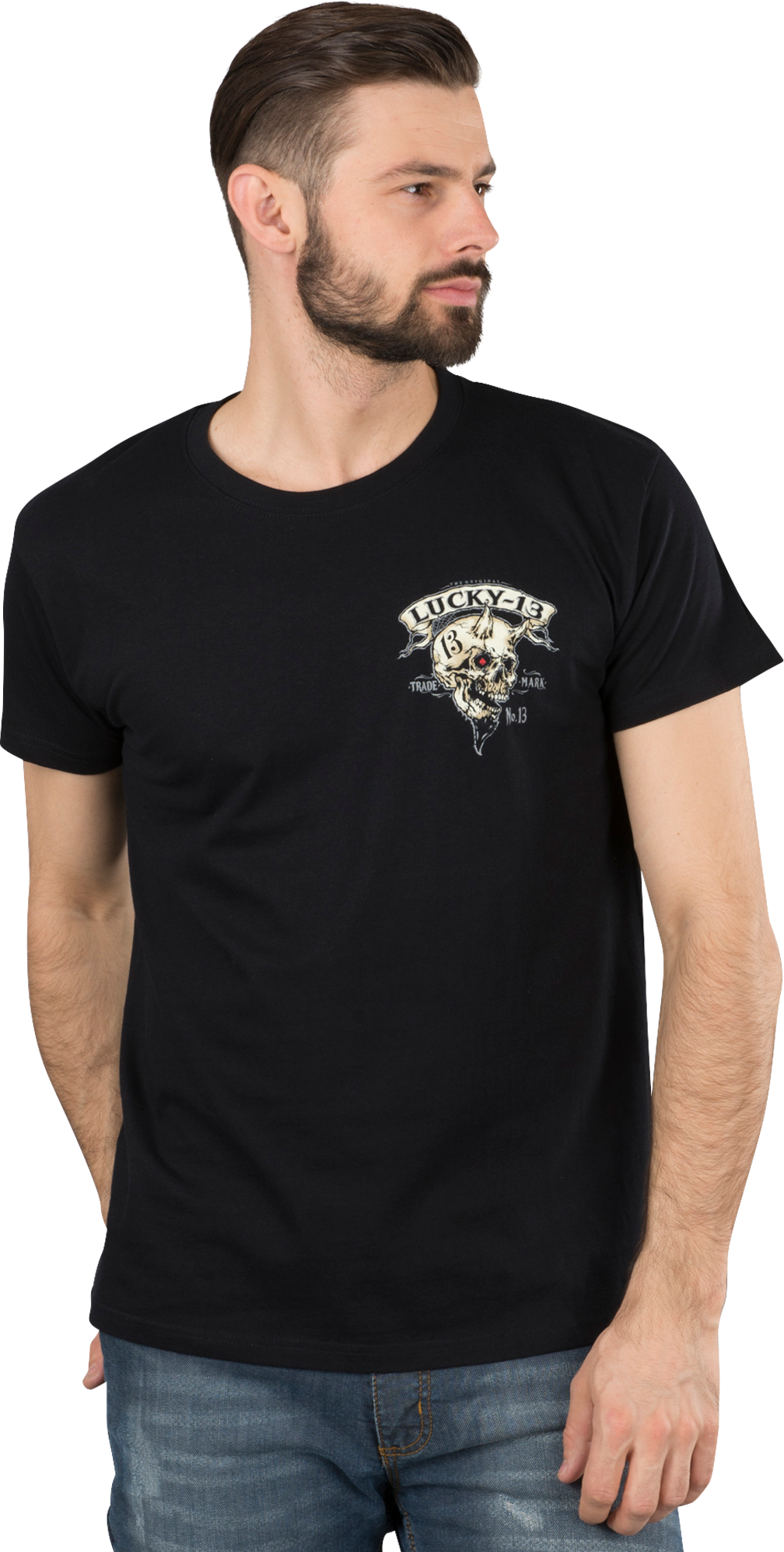 Lucky 13 T-Skjorte Lucky 13 Evil Skull Svart