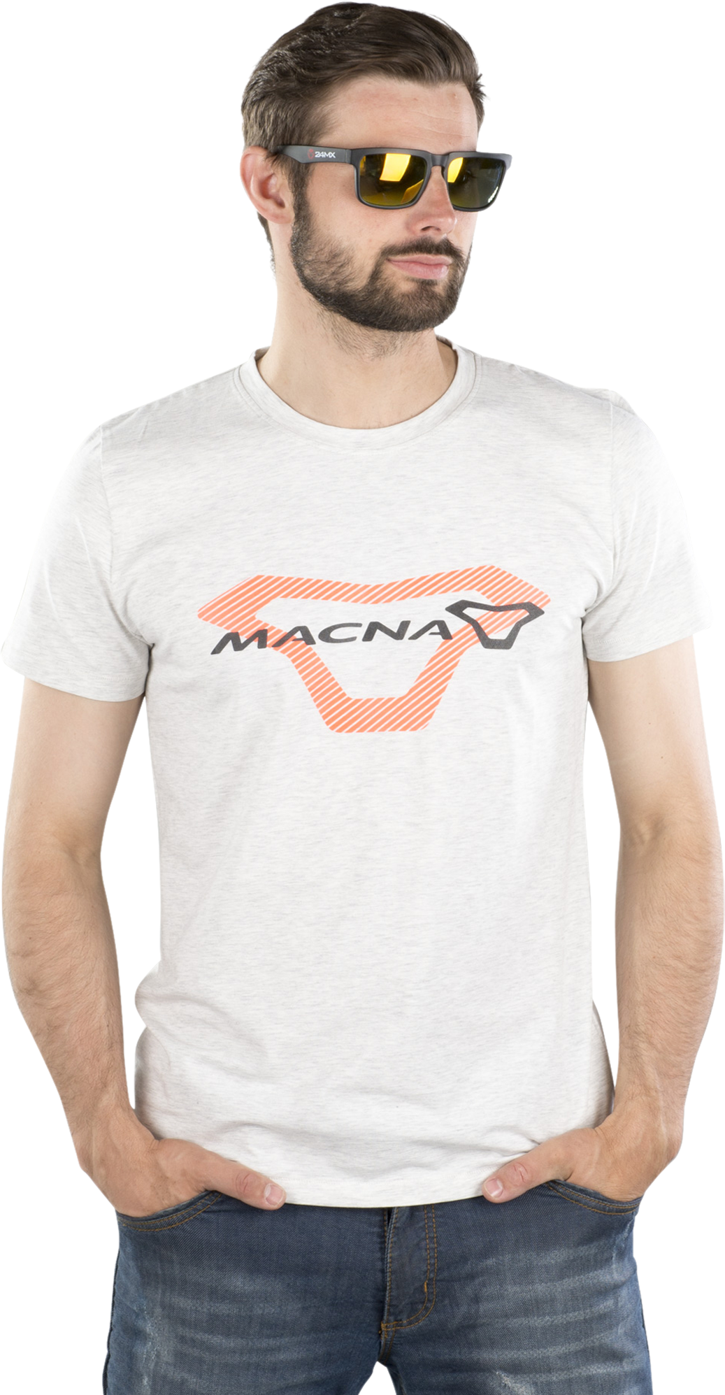 Macna T-Skjorte Macna Logo Hvit-Oransje-Svart