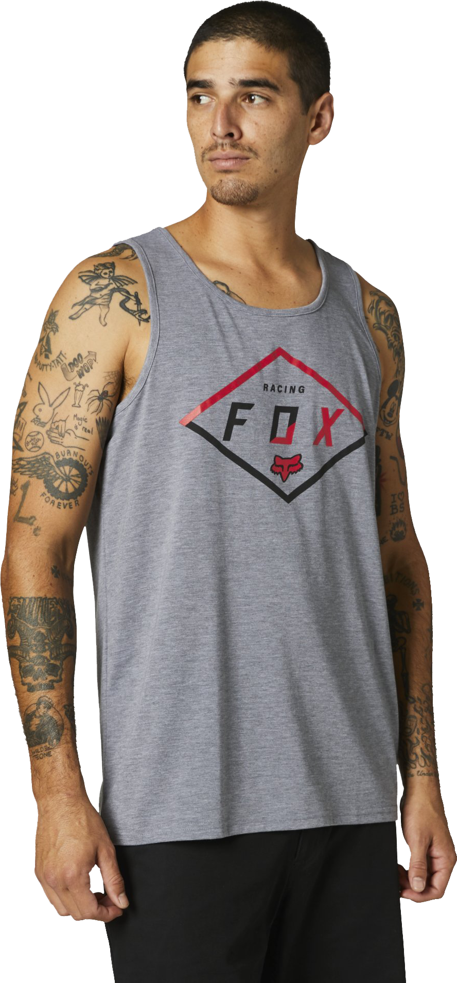 FOX Topp FOX Badge Tech Tank Heather Grafitt