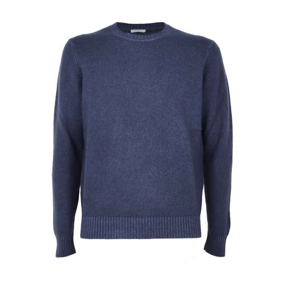 Malo Round Neck Knitwear Cashmere Dyed Blå Male
