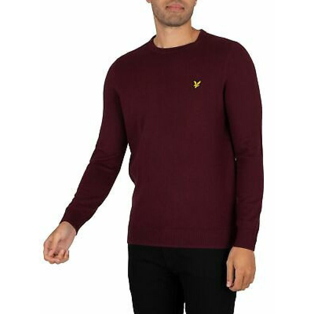 Lyle & Scott Cotton Merino Crew Neck Jumper Lilla Male