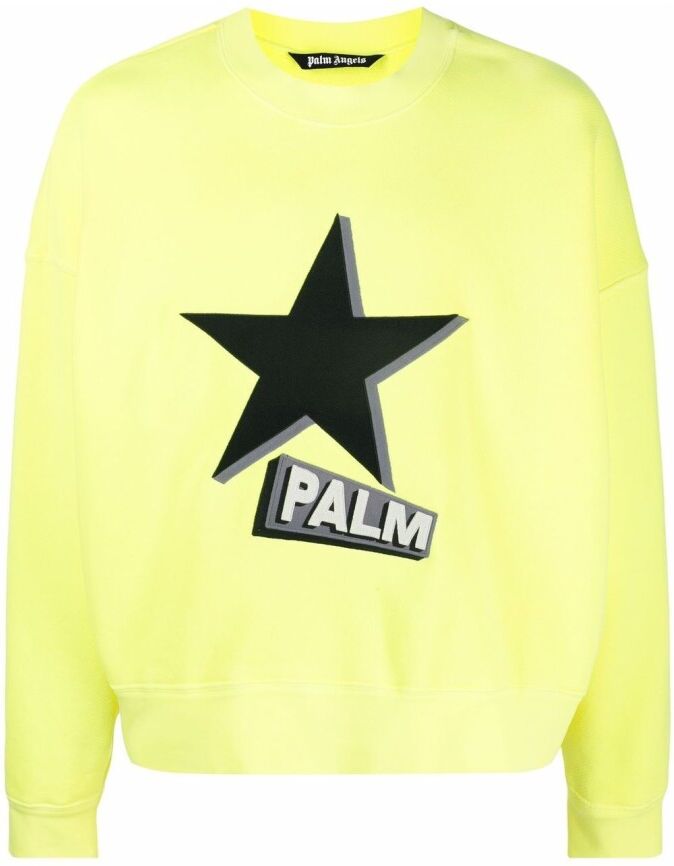 Palm Angels Rockstar Print Sweatshirt Gul Male