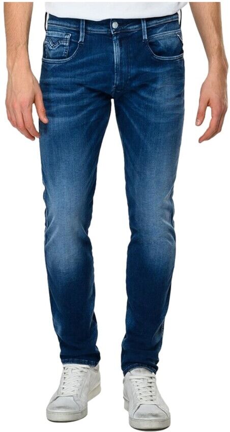 Replay Anbass Hyperflex Re-Used Slim Fit Jeans Blå Male