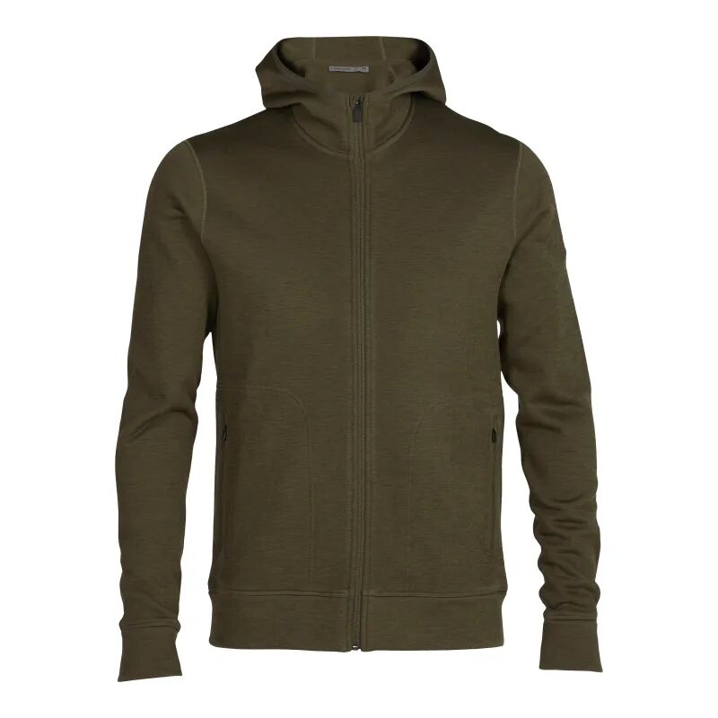 Icebreaker Men's RealFleece® Merino Elemental Long Sleeve Zip Hood Jacket Grønn