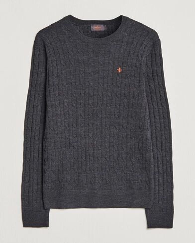 Morris Merino Cable O-Neck Grey