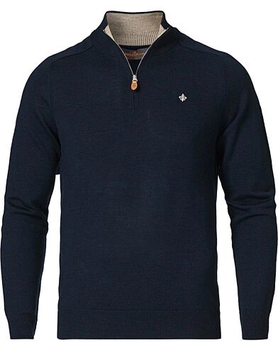 Morris Merino John Half-Zip Navy