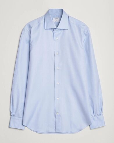 Mazzarelli Soft Cotton Cut Away Shirt Light Blue