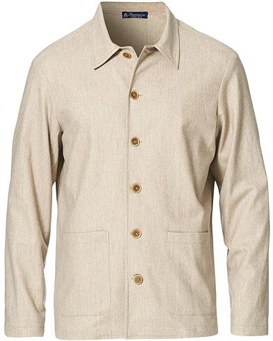 Finamore Napoli Cashmere Blend Shirt Jacket Beige