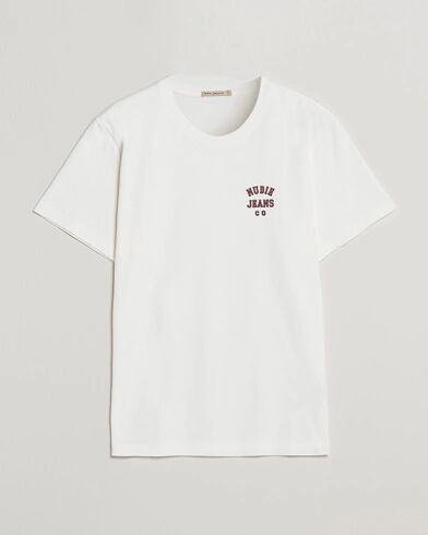 Nudie Jeans Roy Logo Crew Neck Tee Off White