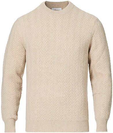 Brioni Vicuna/Cashmere Chevron Sweater Beige