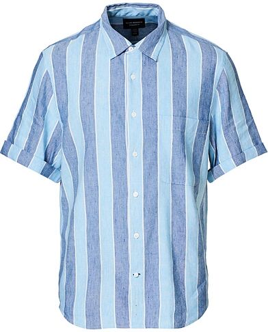 Club Monaco Striped Linen Shirt Deep Ultramarine Multi