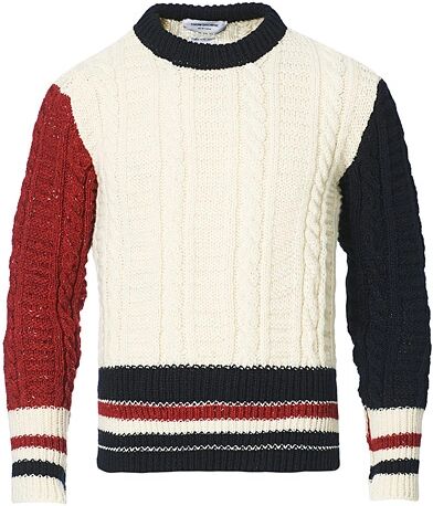 Thom Browne RWB Striped Pullover Ivory