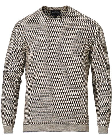Giorgio Armani Geometrical Jacquard Sweater Beige