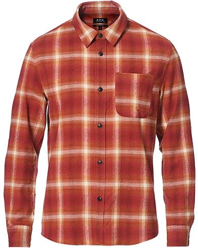 A.P.C. Trek Flannel Overshirt Red Check
