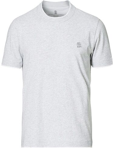 Brunello Cucinelli Short Sleeve Logo T-Shirt Light Grey