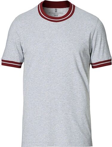 Brunello Cucinelli Contrast Collar T-Shirt Grey/Red