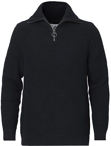 Barbour White Label Crook Knitted Half Zip Sweater Navy