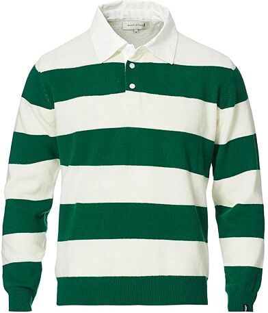 Mackintosh Knitted Wool Rugby Sweater Green/White