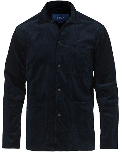 Eton Cotton Corduroy Overshirt Navy