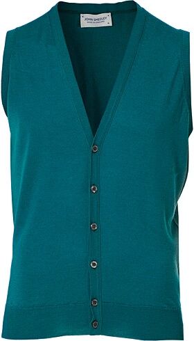 John Smedley Huntswood Extra Fine Merino Waistcoat Green Emerald