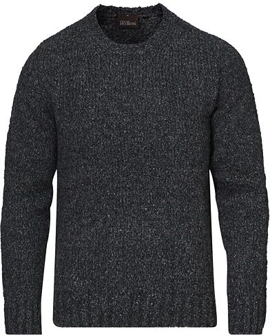 Oscar Jacobson Valter Heavy Knitted Round Neck Charcoal