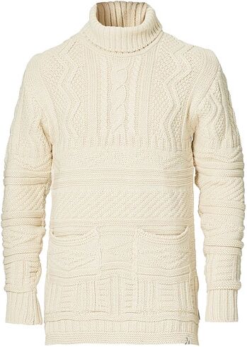 Peregrine Arkwright Heavy Weight Knitted Polo Neck Ecru