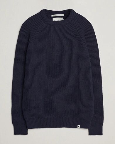 Peregrine Ford Knitted Wool Jumper Navy