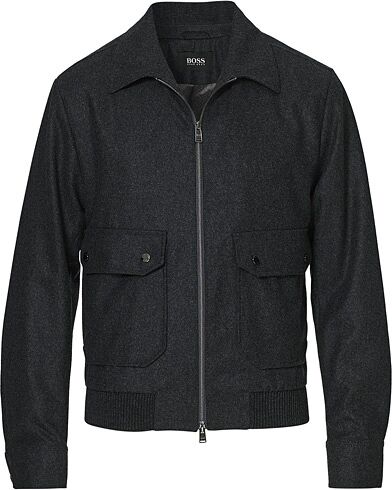 Boss Hanry Wing Structured Bomber Jacket Open Grey