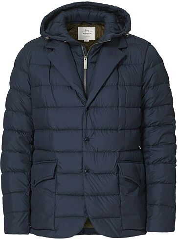 Woolrich Sierra Hooded Blazer Jacket Melton Blue