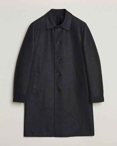 Harris Wharf London Pressed Wool Mac Coat Black