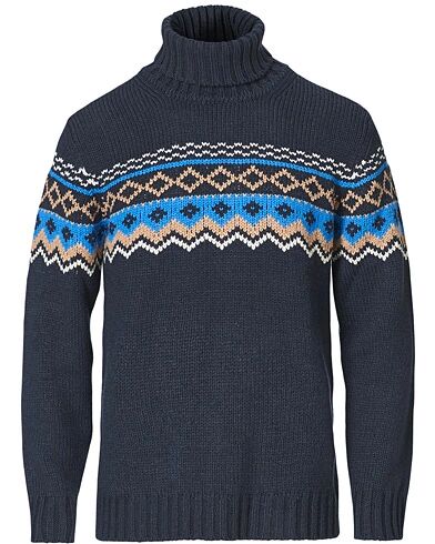 NN07 Stein Fair Isle Wool Rollneck Navy