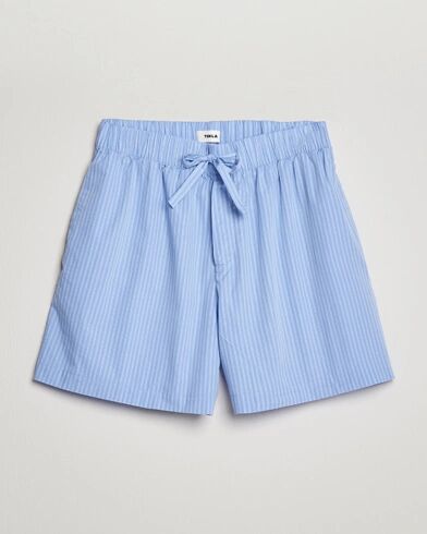 Tekla Poplin Pyjama Shorts Pin Stripes