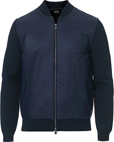 Boss Upriam Hybrid Full Zip Sweater Dark Blue