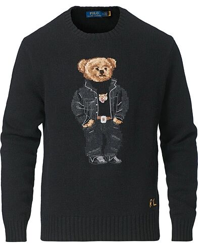 Polo Ralph Lauren Lunar New Year Bear Wool Knitted Sweater Polo Black