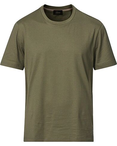 Brioni Short Sleeve Cotton T-Shirt Olive