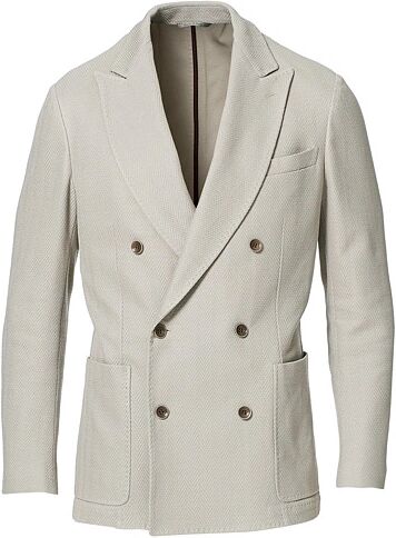 Canali Double Breasted Jersey Blazer Beige