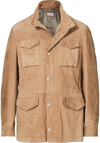 Brunello Cucinelli Suede Field Jacket Beige