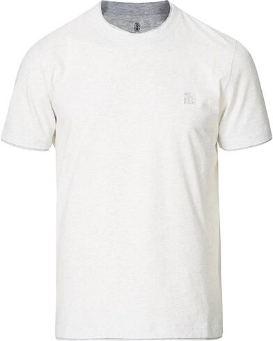 Brunello Cucinelli Short Sleeve Logo T-Shirt Off White