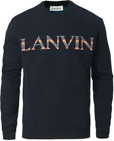 Lanvin Jacquard Logo Knitted Sweater Navy