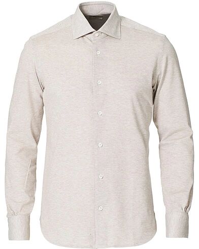 Mazzarelli Soft Washed Piquet Shirt Beige