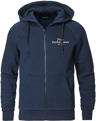 Peak Performance Original Logo Full Zip Hoodie Blue Shadow